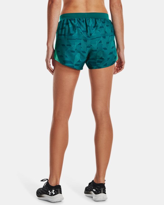 Pantalón corto con estampado UA Fly-By 2.0 para mujer, Green, pdpMainDesktop image number 1